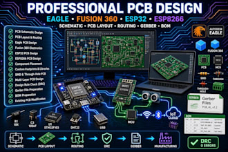 design pcb boards in eagle and fusion360 pcb, esp32, esp8266 design software