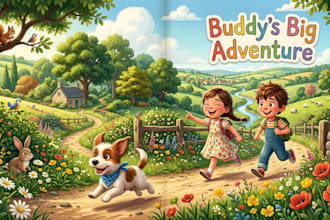 design children story book illustration and book cover