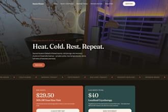design wix cold plunge therapy website ice bath studio wellness center website
