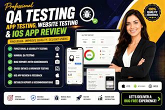 do qa testing, app testing, website testing, and ios app review