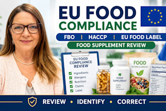 provide eu fbo, food compliance, haccp and eu food label review
