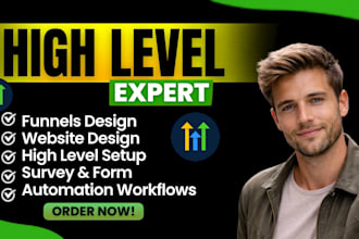 setup fix gohighlevel website, landing page, ghl automation, highlevel funnel