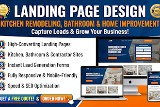 kitchen remodeling home improvement bathroom renovation repair landing page lead
