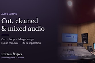edit, cut, clean up and mix your audio, voice or music