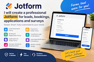 create a professional jotform for leads, bookings, applications and surveys