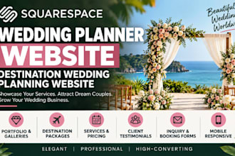 design squarespace wedding planner website destination wedding planning website