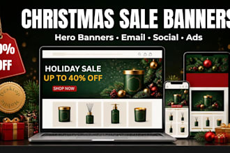 do shopify christmas banner design and sale graphics for desktop and mobile