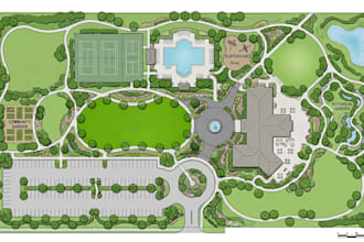 design landscape master plan, site layout and outdoor spaces