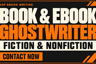 be your ghostwriter ghost book writer KDP ebook writer fiction and non fiction