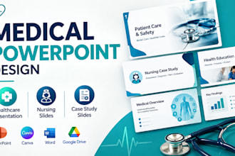 design medical powerpoint, healthcare presentation, nursing case study slides