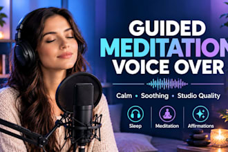 record a calming guided meditation voice over for sleep and relaxation