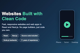 build or fix your website with react, nextjs