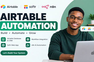 build airtable automation, airtable database crm, softr webapp expert, n8n ai