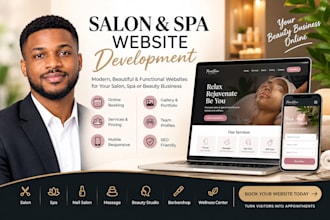 design and develop a modern salon spa website with online booking