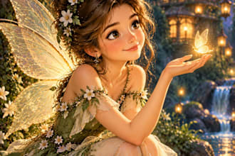 draw a dreamy disney inspired fairy portrait