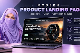 create a modern responsive product landing page