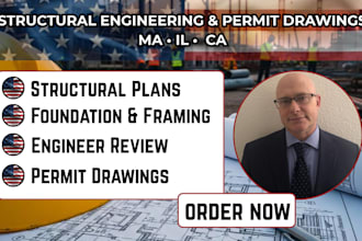 structural engineer permit drawing engineer stamp massachusetts illinois, ca, oh