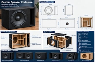 design 3d speaker, bluetooth speaker, soundbar and speaker enclosure, cad model