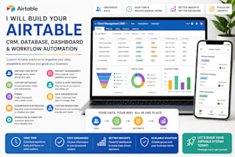 create a custom airtable CRM, database, dashboard, and automated workflow