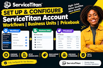 set up configure servicetitan account workflows business units pricebook