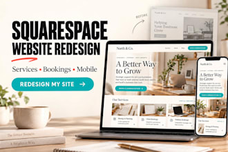 redesign squarespace websites for service, business, bookings, mobile responsive