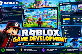 create roblox full game development, scripting, building,promotion