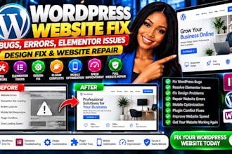 fix wordpress website bugs wordpress errors elementor issues website repair