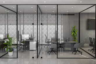produce office 3d render from 2d layout, commercial property exterior renovation