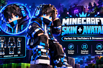 create a custom minecraft skin and avatar for youtubers and streamers