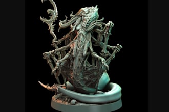 sculpt ultra detailed 3d fantasy creatures, eldritch monsters, and stl models