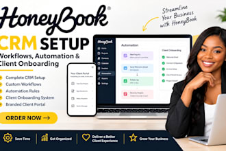 set up honeybook crm workflows automation, and client onboarding