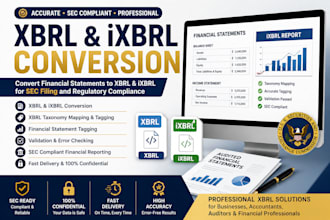 convert financial statements to xbrl and ixbrl format for sec compliance