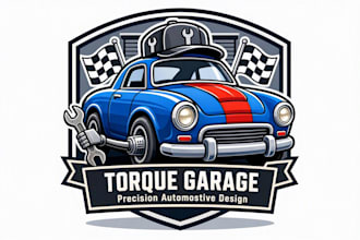 design automotive logo car, garage, mechanic, racing with express deliver