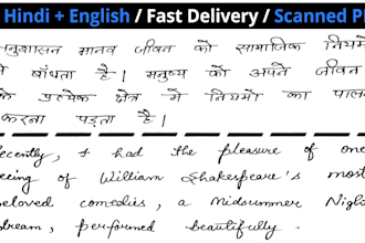 neatly handwrite assignment and notes in hindi and english
