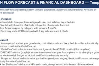 build a cash flow forecast and excel dashboard