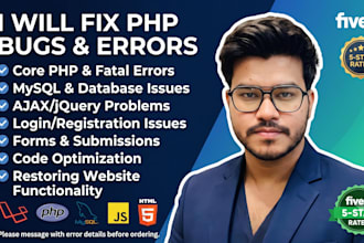 fix PHP bugs and errors in your website