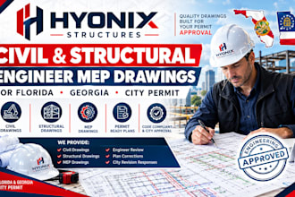 be civil structural engineer stamp mep drawings for florida georgia city permit