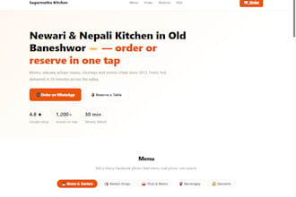 build a restaurant or cafe website with menu and gallery