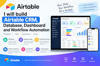 create airtable CRM, database, dashboard and workflows