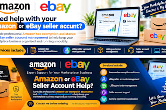 help with amazon tax exemption and ebay account managment