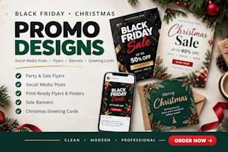 design black friday and christmas promo flyer for your business
