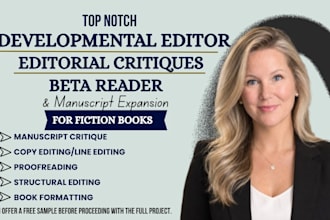 be your developmental editor, book editor, and proofreader for fiction books