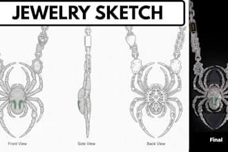 hand drawn jewelry sketch iced out hip hop jewelry design ring brooch pendant
