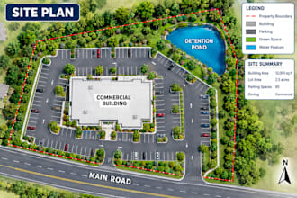 draw subdivision map, site plan, plat map and landscape design for real estate
