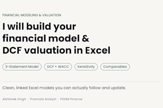 build a financial model and dcf valuation in excel