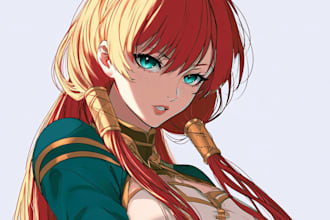 anime character an illustration and anime character