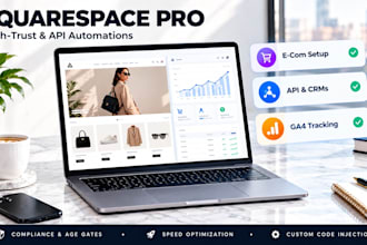 design a high trust squarespace store with API compliance