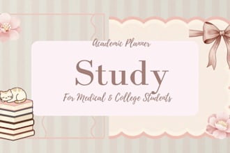 design a cute aesthetic study planner in canva