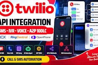 setup twilio API, a2p 10dlc, bulk SMS, twilio IVR, 3cx ringcentral openphone