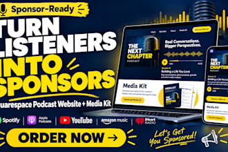 build a squarespace podcast website and creator media kit hub